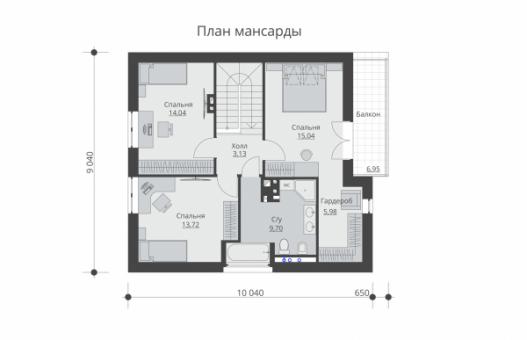 Проект одноэтажного жилого дома с мансардой и террасой